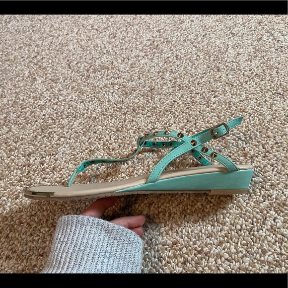 New:Teal/Mint,U.S. size 8, Studded Strappy Sandals - Picture 4 of 8